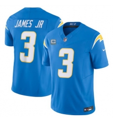 Men Los Angeles Chargers 3 Derwin James Jr  Blue 2024 F U S E  With 4 Star C Patch Vapor Untouchable Limited Stitched Jersey