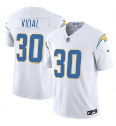Men Los Angeles Chargers 30 Kimani Vidal White 2025 F U S E  Vapor Limited Stitched Football Jersey