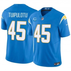 Men Los Angeles Chargers  45 Tuli Tuipulotu Blue 2026 F U S E  1 Star C Patch Vapor Limited Stitched Football Jersey