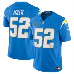 Men Los Angeles Chargers 52 Khalil Mack Blue 2024 F U S E  With 4 Star C Patch Vapor Untouchable Limited Stitched Jersey