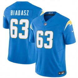 Men Los Angeles Chargers  63 Tyler Biadasz Blue 2026 F U S E  Vapor Limited Stitched Football Jersey