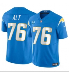 Men Los Angeles Chargers  76 Joe Alt Blue 2026 F U S E  2 Star C Patch Vapor Limited Stitched Football Jersey