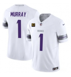 Men Minnesota Vikings  1 Kyler Murray White 2026 F U S E  4 Star C Patch Winter Warrior Limited Stitched Jersey