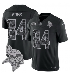 Men Minnesota Vikings  84 Randy Moss Black F U S E  2026 Salute to Service Limited Stitched Football Jersey