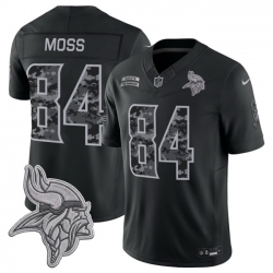 Men Minnesota Vikings  84 Randy Moss Black F U S E  2026 Salute to Service Limited Stitched Football Jersey