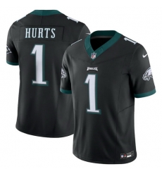 Men Philadelphia Eagles 1 Jalen Hurts Black 2023 F U S E  Vapor Untouchable Limited Stitched Football Jersey