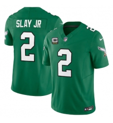 Men Philadelphia Eagles 2 Darius Slay JR Green 2023 F U S E  With C Patch Vapor Untouchable Stitched Football Jersey