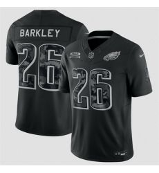 Men Philadelphia Eagles  26 Saquon Barkley Black F U S E  2026 Salute to Service Limited Stitched Football Jersey
