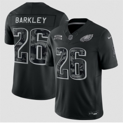 Men Philadelphia Eagles  26 Saquon Barkley Black F U S E  2026 Salute to Service Limited Stitched Football Jersey