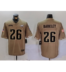 Men Philadelphia Eagles 26 Saquon Barkley Camo Salute To Service Limited Stitched Jersey