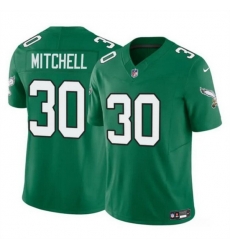 Men Philadelphia Eagles 30 Quinyon Mitchell Kelly Green 2024 Draft F U S E Vapor UntouchableThrowback Limited Stitched Football Jersey