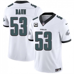 Men Philadelphia Eagles  53 Jaelan Phillips White 2026 F U S E  2 Star C Patch Vapor Untouchable Limited Stitched Football Jersey