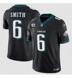 Men Philadelphia Eagles  6 DeVonta Smith Black 2026 F U S E  2 Star C Patch Vapor Untouchable Limited Throwback Stitched Football Jersey