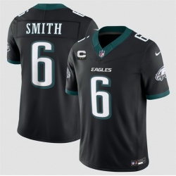 Men Philadelphia Eagles  6 DeVonta Smith Black 2026 F U S E  2 Star C Patch Vapor Untouchable Limited Throwback Stitched Football Jersey