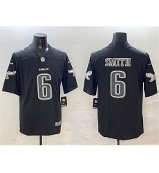 Men Philadelphia Eagles 6 DeVonta Smith Black Fashion New Vapor Untouchable Limited Stitched Football Jersey