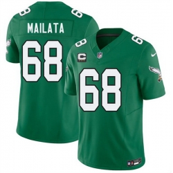 Men Philadelphia Eagles  68 Jordan Mailata Kelly Green 2026 F U S E  3 Star C Patch Throwback Vapor Untouchable Limited Stitched Football Jersey