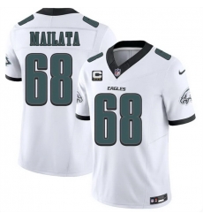 Men Philadelphia Eagles  68 Jordan Mailata White 2026 F U S E  3 Star C Patch Vapor Untouchable Limited Stitched Football Jersey