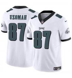 Men Philadelphia Eagles 87 C J  Uzomah White 2023 F U S E Vapor Untouchable Limited Stitched Football Jersey