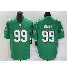 Men Philadelphia Eagles 99 Jerome Brown Green 2023 F U S E  Vapor Untouchable Stitched Football Jersey