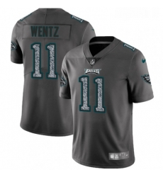 Mens Nike Philadelphia Eagles 11 Carson Wentz Gray Static Vapor Untouchable Limited NFL Jersey