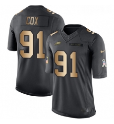 Mens Nike Philadelphia Eagles 91 Fletcher Cox Limited BlackGold Salute to Service NFL Jersey