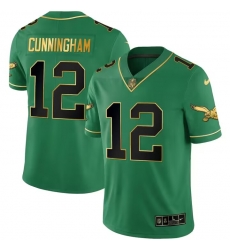 Nike Eagles 12 Randall Cunningham Green Black Men Stitched NFL Limited Rush Jersey