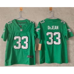 Women Philadelphia Eagles 33 Cooper DeJean Kelly Green F U S E  Vapor Untouchable Limited Stitched Football Jersey 