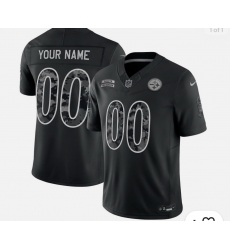 Custom Men Pittsburgh Steelers Black F U S E 2026 Salute to Service Limited Stitched Football Jersey Custom Men Pittsburgh Steelers Black F U S E 2026 Salute to Service Limited Stitched Football Jersey