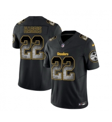 Men Pittsburgh Steelers 22 Najee Harris Black 2023 F U S E  Smoke Vapor Untouchable Limited Stitched Jersey