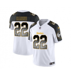 Men Pittsburgh Steelers 22 Najee Harris White Black 2023 F U S E  SmokeVapor Untouchable Limited Stitched Jersey