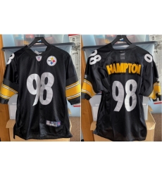 Men Pittsburgh Steelers NFL Jersey Reebok 98 Hampton Stitched NFL jersey