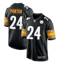 Youth Pittsburgh Steelers 24 Joey Porter Jr  Black 2023 Draft Stitched Game Jersey