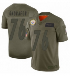 Youth Pittsburgh Steelers 76 Chukwuma Okorafor Limited Camo 2019 Salute to Service Football Jersey