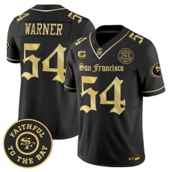 Men San Francisco 49ers  54 Fred Warner  Gothic Edition  Black Gold Vapor Limited Jersey