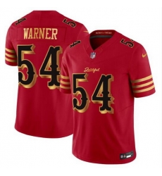 Men San Francisco 49ers 54 Fred Warner Red Gold 2025 F U S E   u201CRivalries u201D Vapor Limited Stitched Football Jersey Men San Francisco 49ers 54 Fred Warner Red Gold 2025 F U S E   u201CRivalries u201D Vapor Limited Stitched Football Jersey