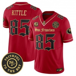 Men San Francisco 49ers  85 George kittle  Gothic Edition  Red Black Vapor Limited Jersey
