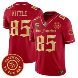 Men San Francisco 49ers  85 George kittle  Gothic Edition  Red Gold Vapor Limited Jersey