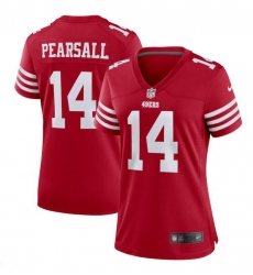 Women San Francisco 49ers 14 Ricky Pearsall Red Stitched Jersey