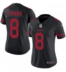 Womens Nike San Francisco 49ers 8 Steve Young Limited Black Rush Vapor Untouchable NFL Jersey