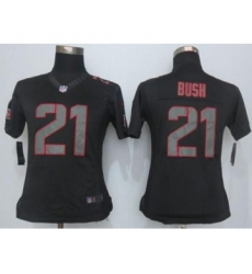 nike women nfl jerseys san francisco 49ers 21 bush black[nike impact limited][bush]