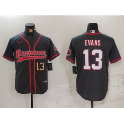 Men Tampa Bay Buccaneers 13 Mike Evans Grey Cool Base Stitched Baseball Jersey 2