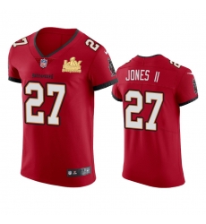 Men Tampa Bay Buccaneers 27 Ronald Jones II Men Super Bowl LV Champions Patch Nike Red Vapor Elite Jersey