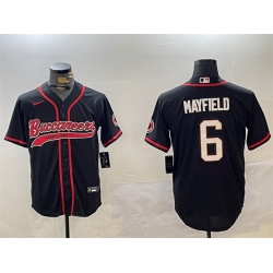 Men Tampa Bay Buccaneers 6 Baker Mayfield Black Cool Base Stitched Baseball Jersey