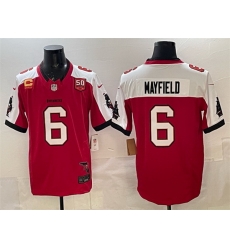 Men Tampa Bay Buccaneers 6 Baker Mayfield Red Alternate F U S E 50th Season 26 4 Star C Patch Vapor Limited Stitched Football Jersey Men Tampa Bay Buccaneers 6 Baker Mayfield Red Alternate F U S E 50th Season 26 4 Star C Patch Vapor Limited Stitched Football Jersey