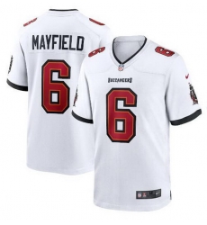 Men Tampa Bay Buccaneers 6 Baker Mayfield White Stitched Game Jersey