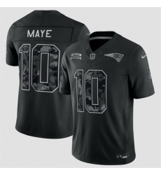 Men New England Patriots  10 Drake Maye Black F U S E  2026 Salute to Service Limited Stitched Football Jersey