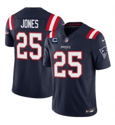 Men New England Patriots 25 Marcus Jones Navy 2025 F U S E  With 1 Star C Patch Vapor Limited Stitched Football Jersey