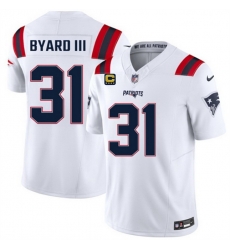 Men New England Patriots  31 Kevin Byard III White 2026 F U S E  4 Star C Pach Vapor Limited Stitched Football Jersey