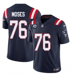 Men New England Patriots  76 Morgan Moses Navy 2026 F U S E  3 Star C Pach Vapor Limited Stitched Football Jersey
