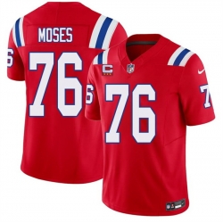 Men New England Patriots  76 Morgan Moses Red 2026 F U S E  3 Star C Pach Vapor Limited Stitched Football Jersey